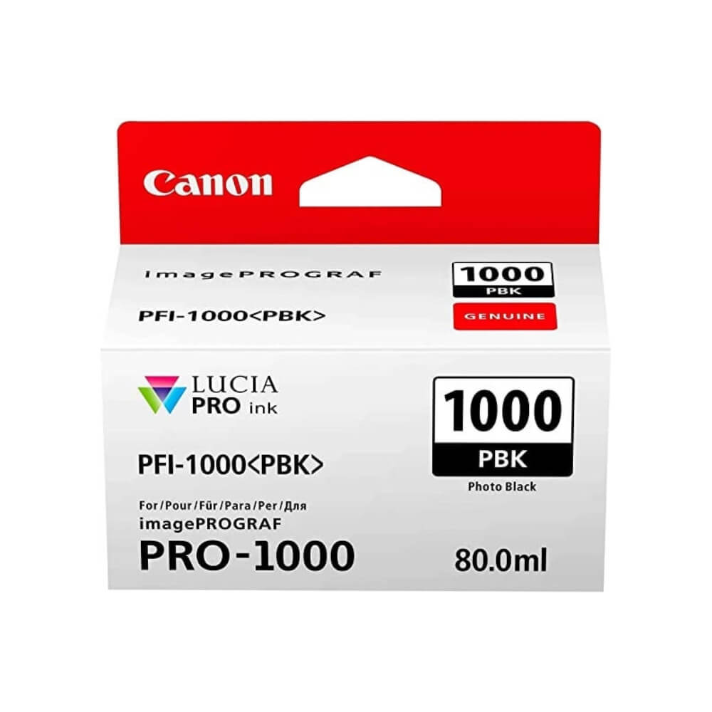 Cartucho de Tinta Canon PFI 1000 PBK Photo Preto 80ml - Impressorajato